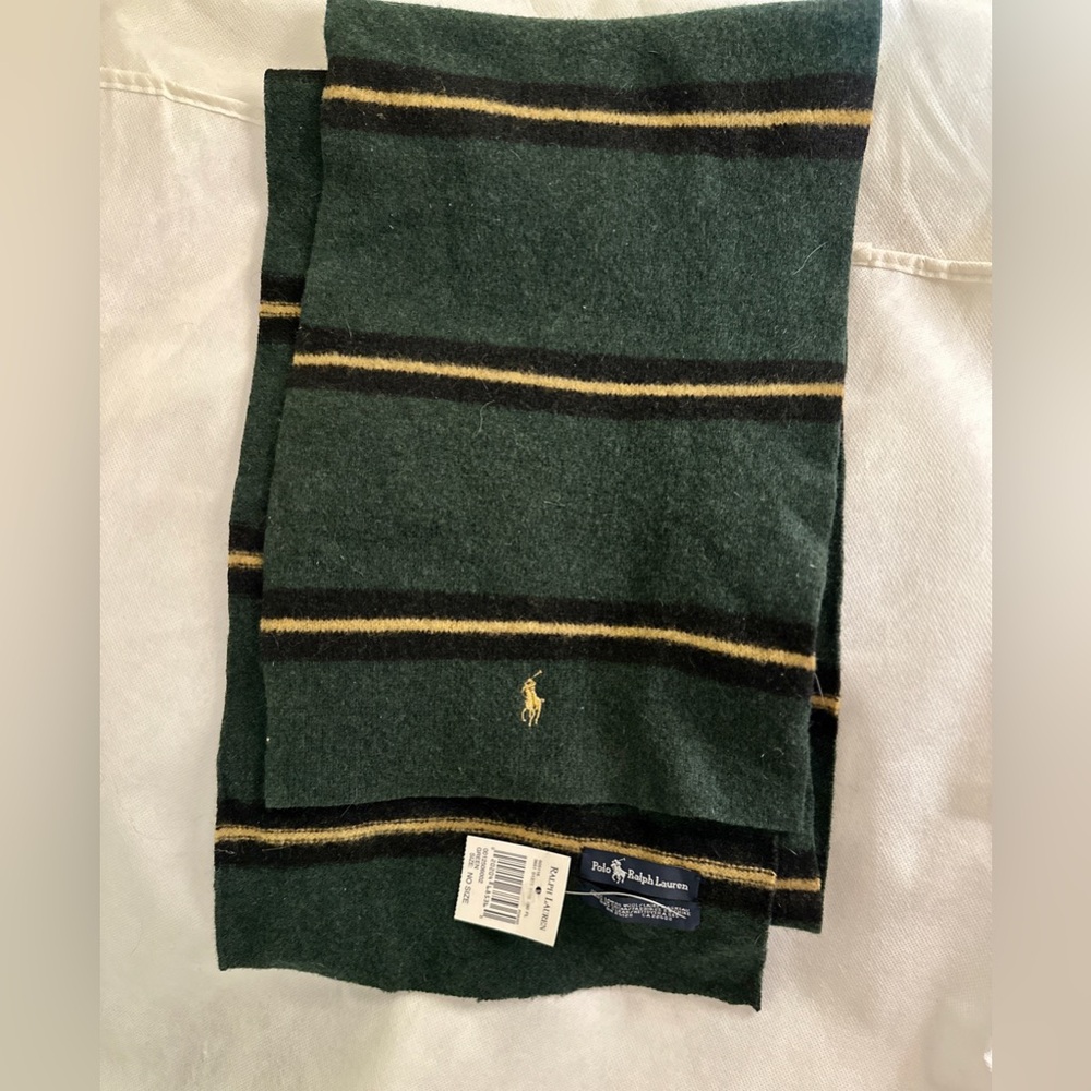 Polo Ralph Lauren Green Lambswool Scarf